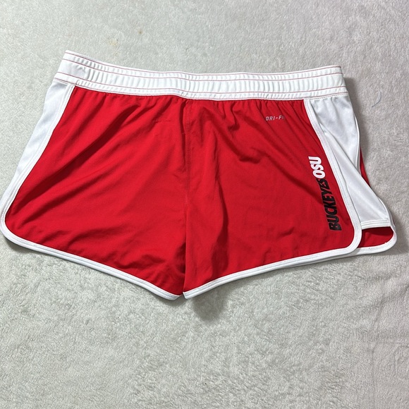 Nike Womens Ohio State University Athletic Shorts Red and White Size Medium - Picture 2 of 8
